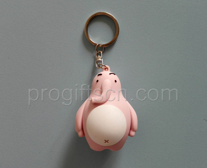 Cheap 3D elephant shape PVC keychain